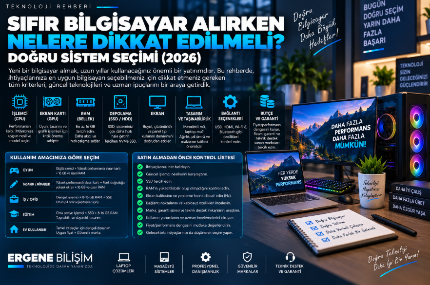 Sıfır Bilgisayar Alırken Nelere Dikkat Edilmeli? Doğru Sistem Seçimi (2026)
