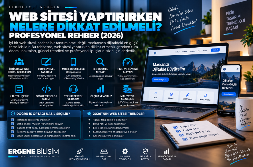 Web Sitesi Yaptırırken Nelere Dikkat Edilmeli? Profesyonel Rehber (2026)